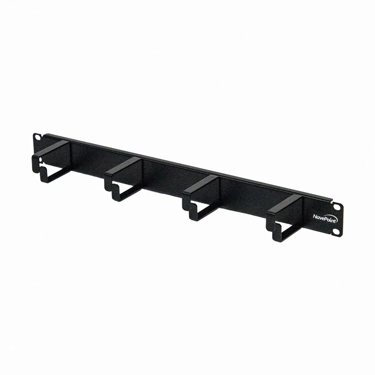 NavePoint NavePoint 19-Inch 1U Rack Cable Management Panel 4 D-Rings 2-Inch Deep Black — product photo