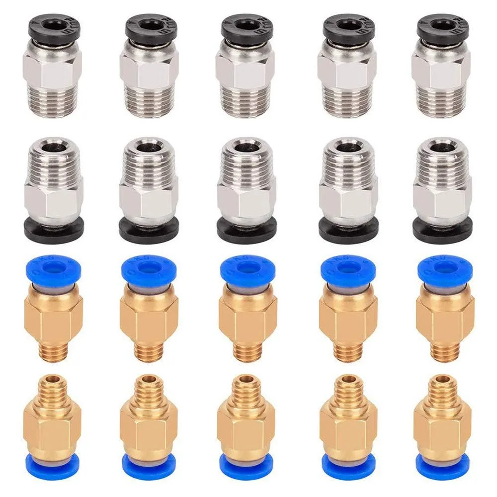 KEHIPI KEHIPI PC4-M6 &amp; PC4-M10 Pneumatic Fittings Kit 20pcs 3D Printers Accessories — product photo