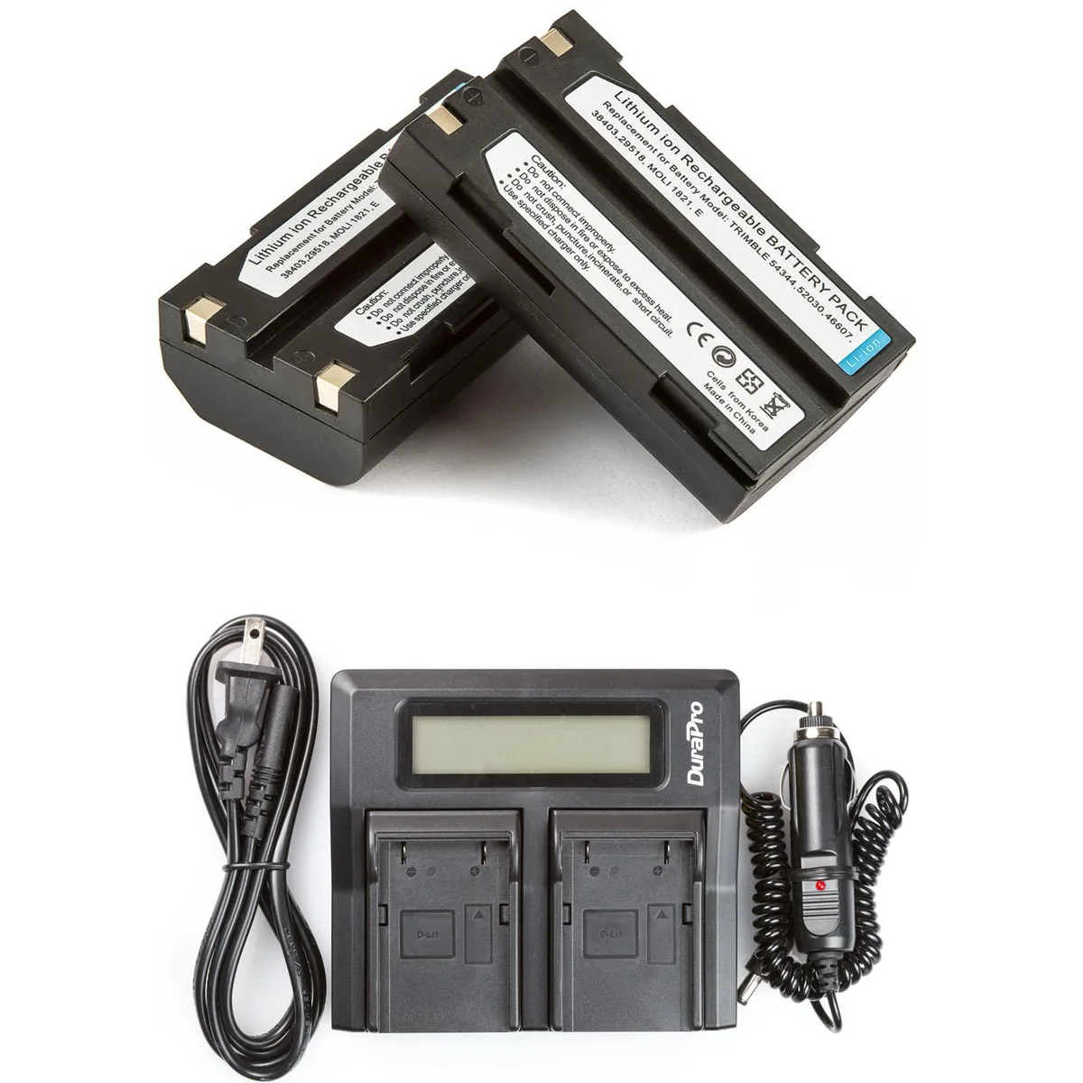 Centenex Electronics Centenex Electronics 2 Batteries + LCD Dual Rapid Charger for Trimble R7 R8 5700 5800 GPS accessory — product photo