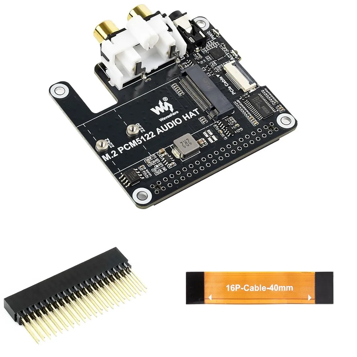 LORDWORLD LORDWORLD M.2 NVMe + PCM5122 Audio HAT for Pi 5 development board — product photo