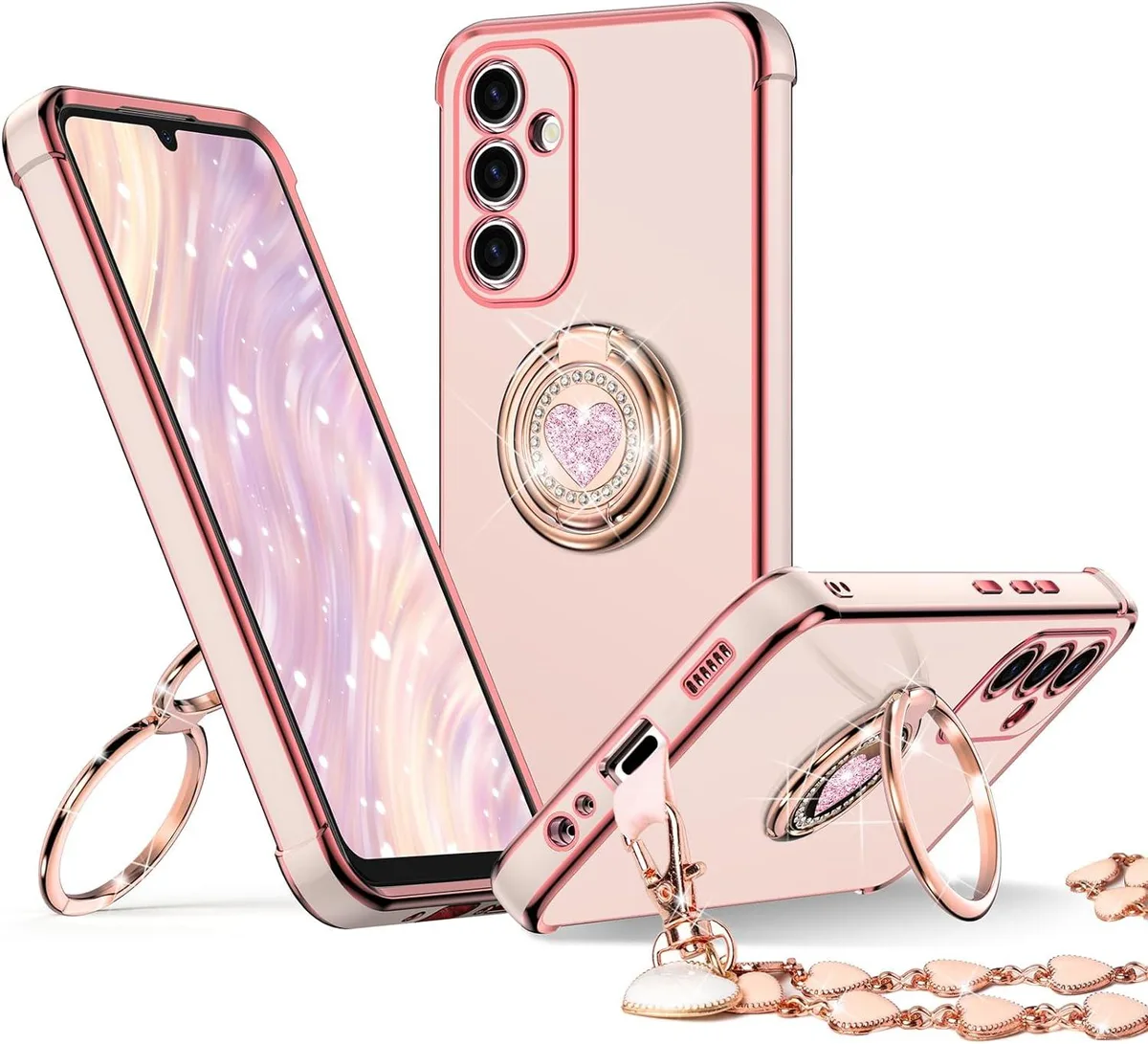 TAURKENAM TAURKENAM Case for Samsung Galaxy A14 5G Pink with Heart Ring Stand — product photo