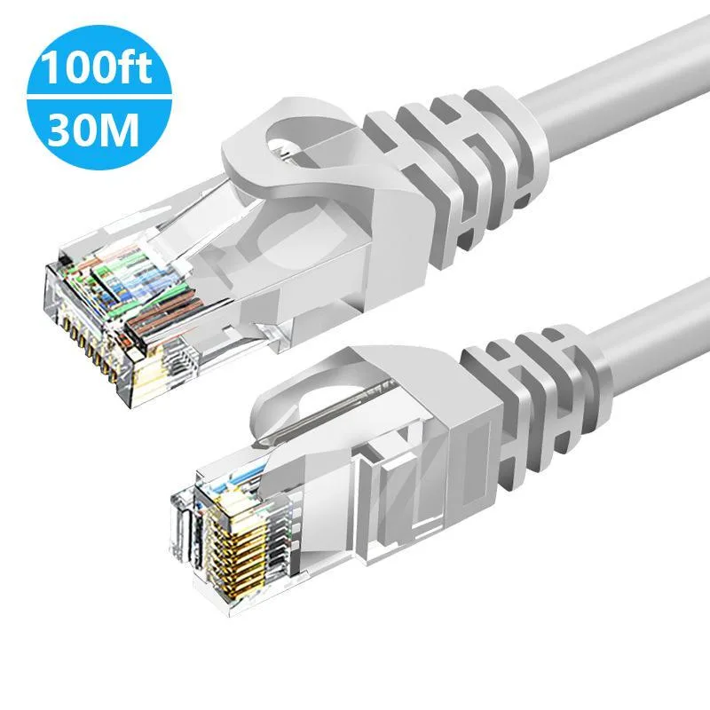 WRIARICH WRIARICH Cat6 Network Ethernet Cable 100ft 30M 24AWG 500MHz Gray — product photo