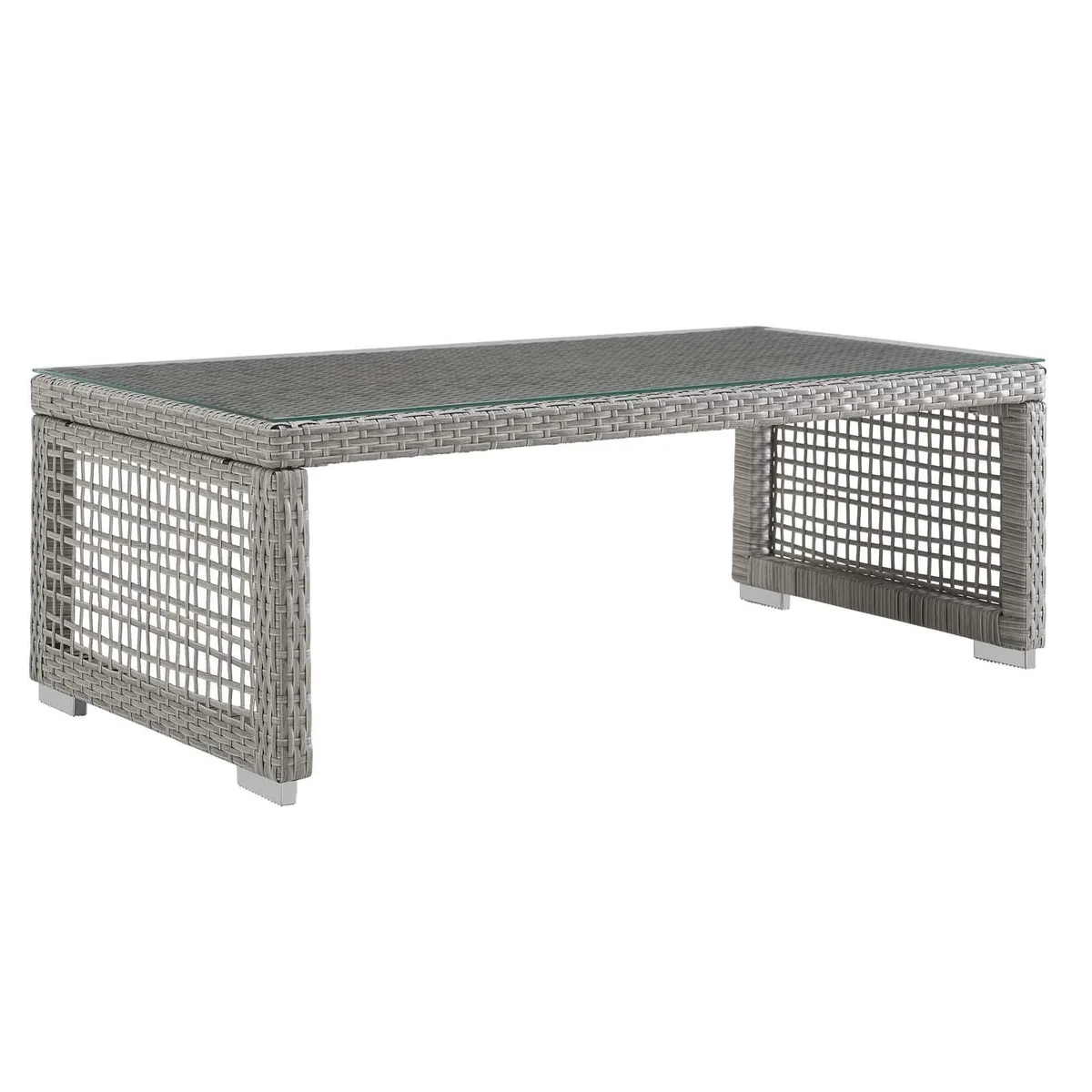 Modway Furniture Modway Furniture Aura Rattan Coffee Table Gray 47"L x 24"W x 15.5"H — product photo