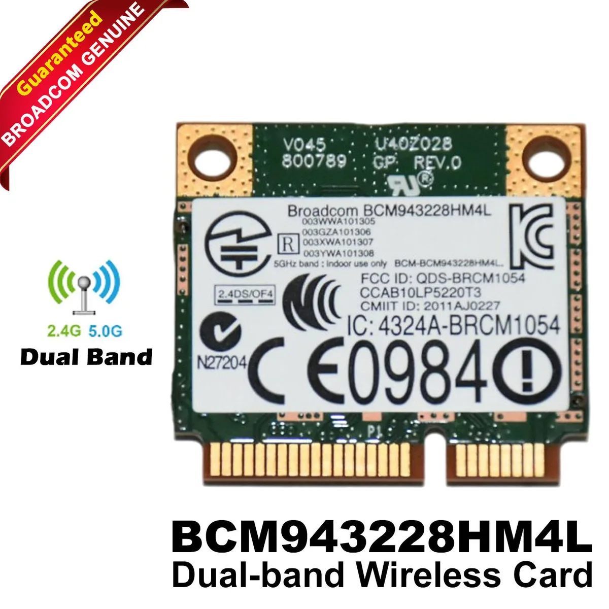 DELL DELL DW1530 Half-Height Mini-PCIe WiFi Card 802.11abgn 300 Mbps 1JKGC — product photo
