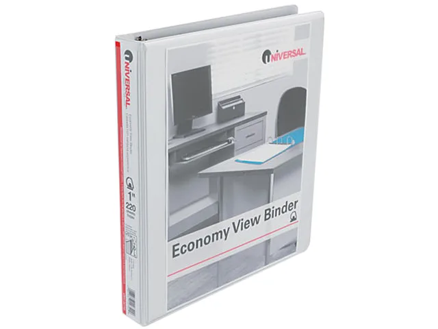 Universal Business Supply Universal Business Supply Slant D-Ring View Binder 1" White 220 Sheet 20742 — product photo