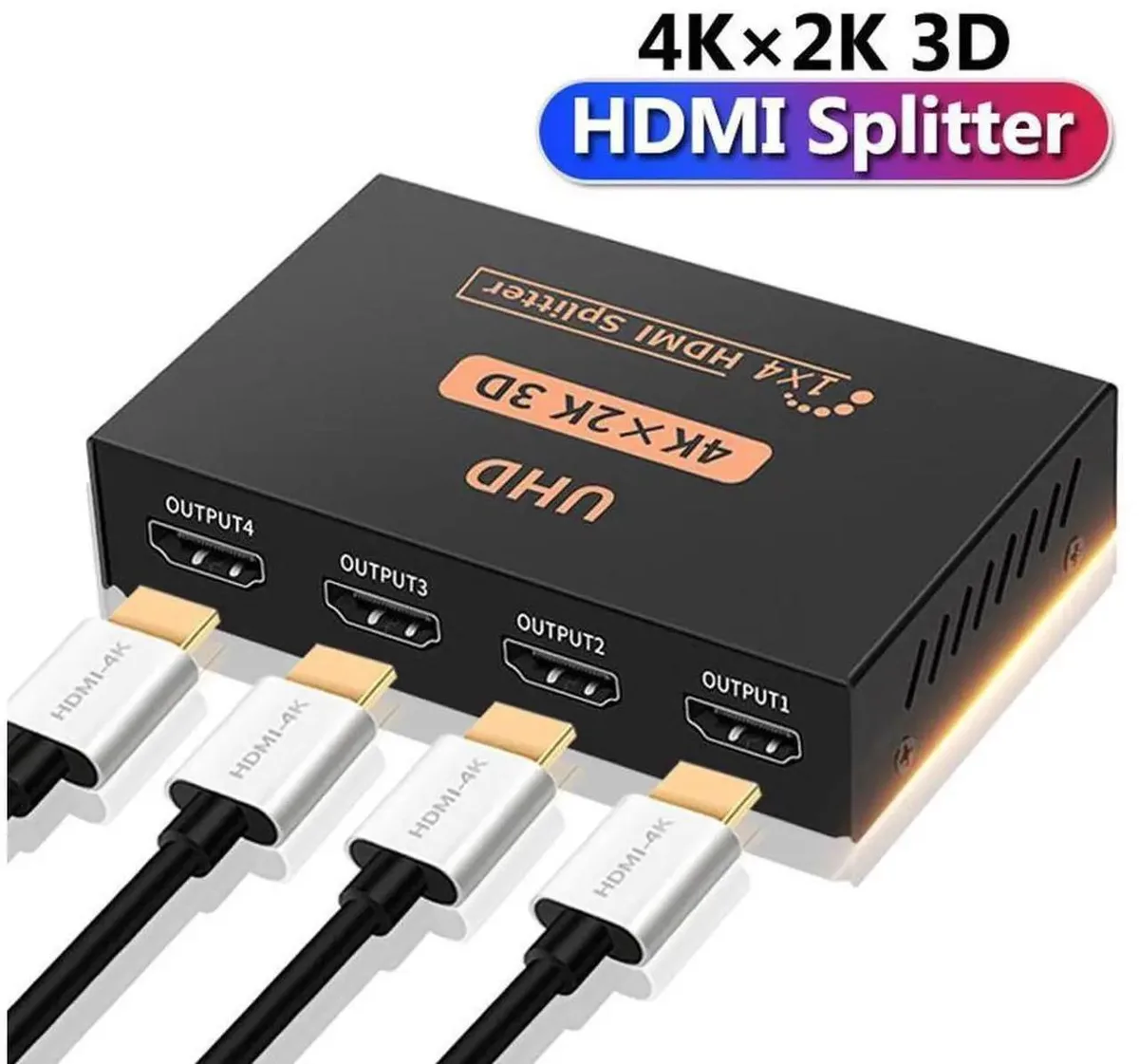 SMUGDESK SMUGDESK 1x4 HDMI Splitter HDMI 1.4 1080P 3D Audio Black — product photo