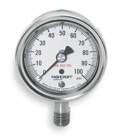Ashcroft Ashcroft 251009 Industrial Pressure Gauge 0-100 psi 2 1/2 in — product photo