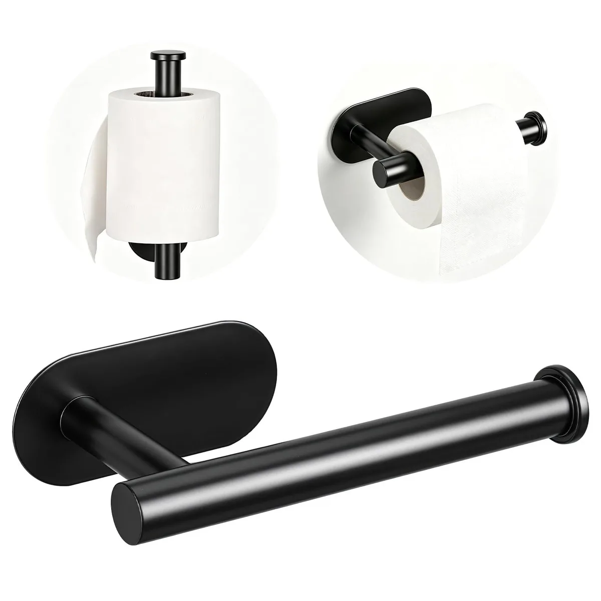  Toilet Paper Holder SUS 304 Matte Black Self-Adhesive — product photo