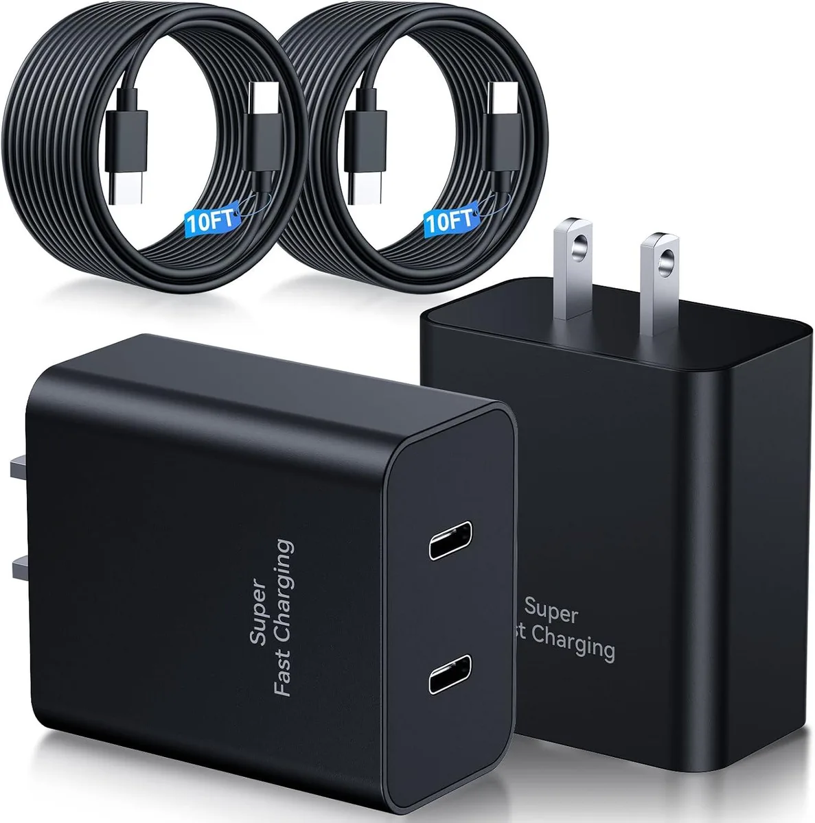 ONITOON ONITOON 45W Dual USB-C Wall Charger 2-Pack with 10FT Cable — product photo