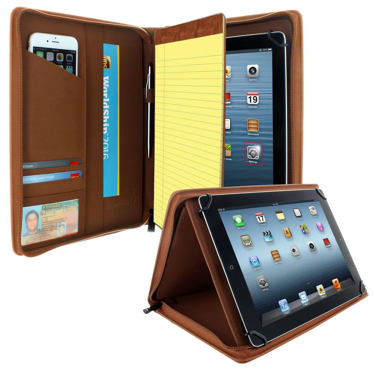 KHOMO KHOMO KHO-1701 2 in 1 accessory for iPad Pro 12.9 inch Brown — product photo