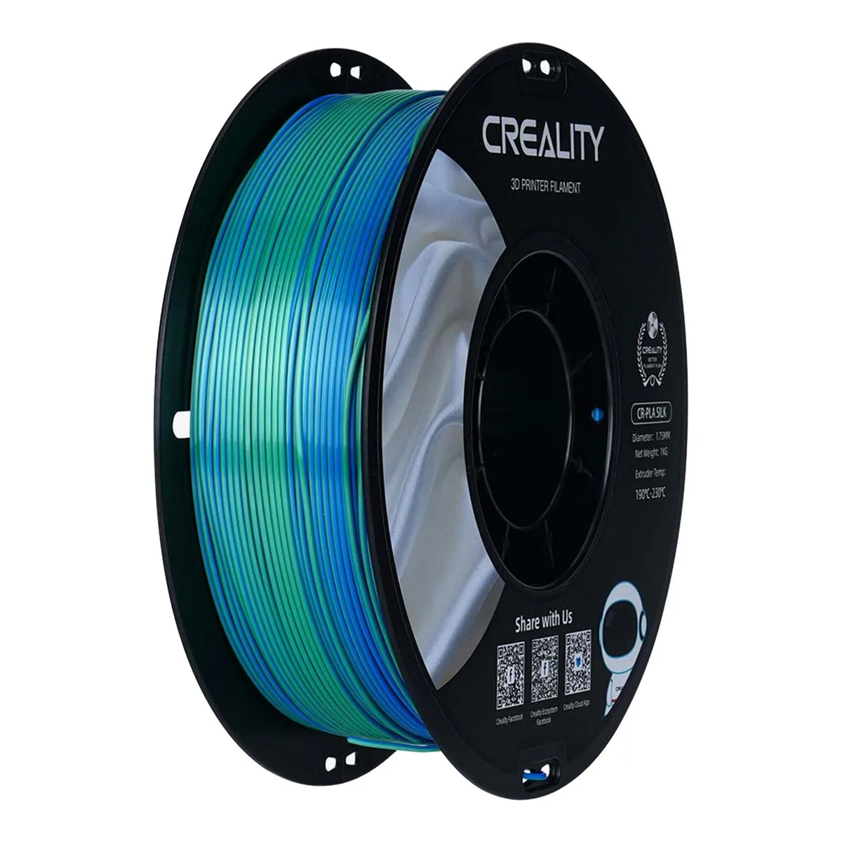 Creality Creality Silk PLA Filament 1.75 mm Blue-Green 2.2 kg — product photo