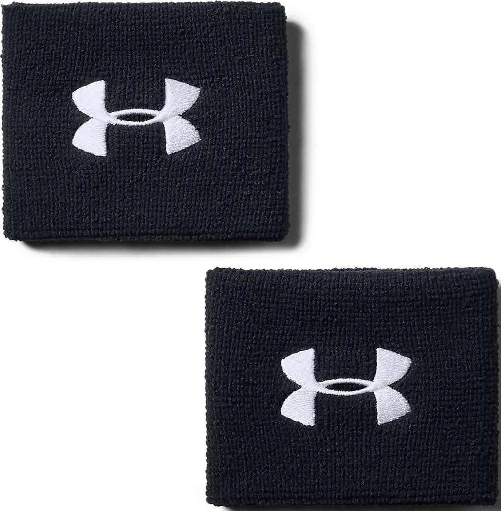  Under Armour 3-inch Performance Wristband 2-Pack Black/White — product photo