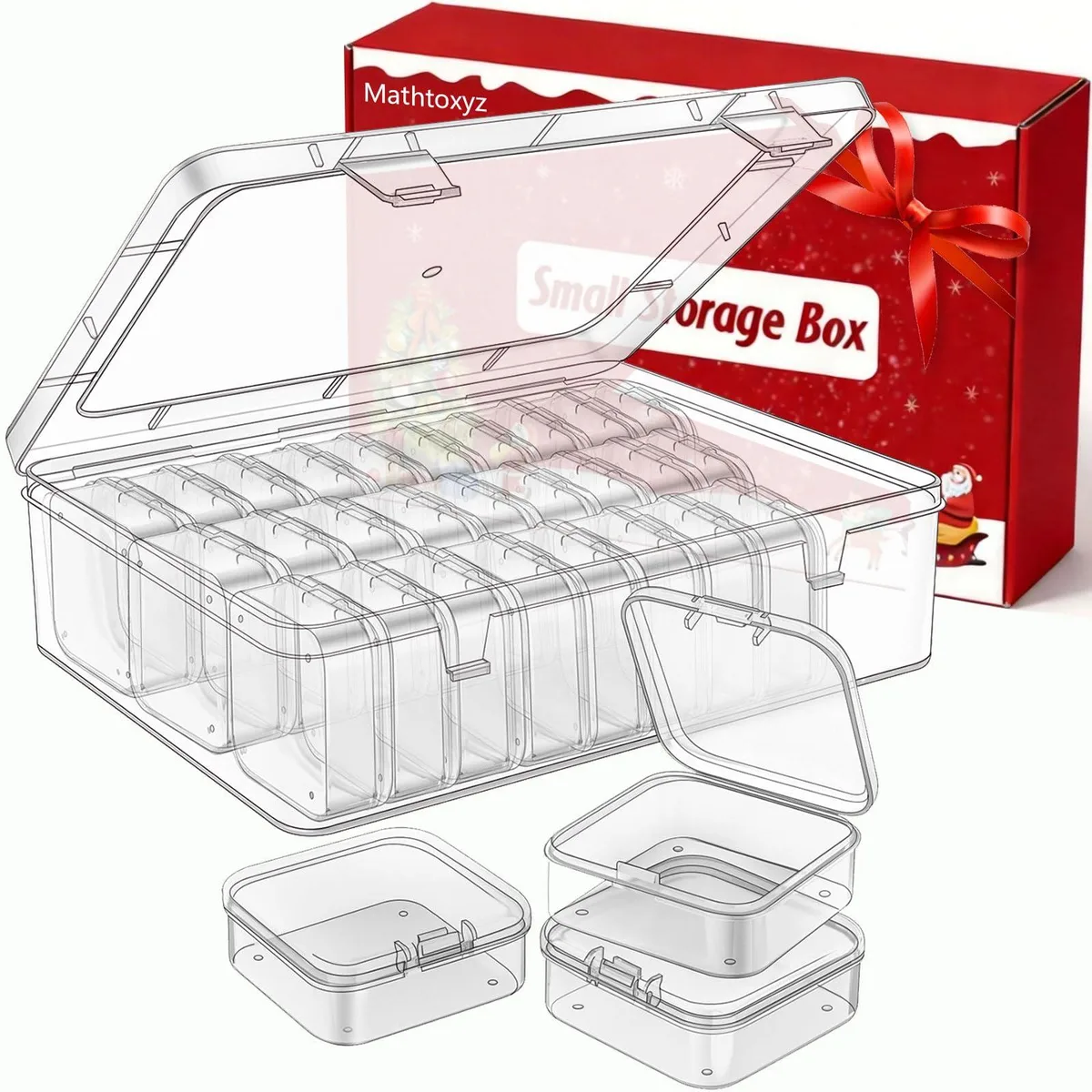  Mathtoxyz MA21508 30-compartment bead organiser 8.8×6.7×2.4 in — product photo