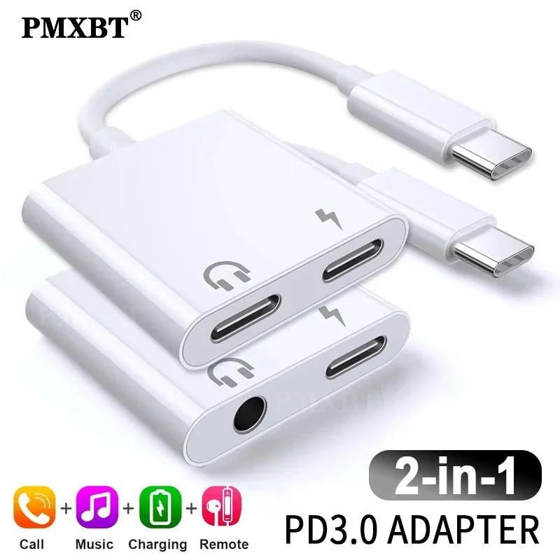 Hetai Tech Hetai Tech USB-C to 3.5mm Jack Audio Adapter Charger 2-in-1 Cable — product photo