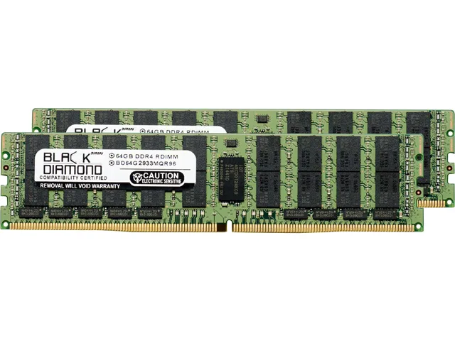 Black Diamond Memory Black Diamond Memory BD64GX22933MQR96 128GB (2 x 64GB) DDR4 2933 ECC Registered server RAM — product photo