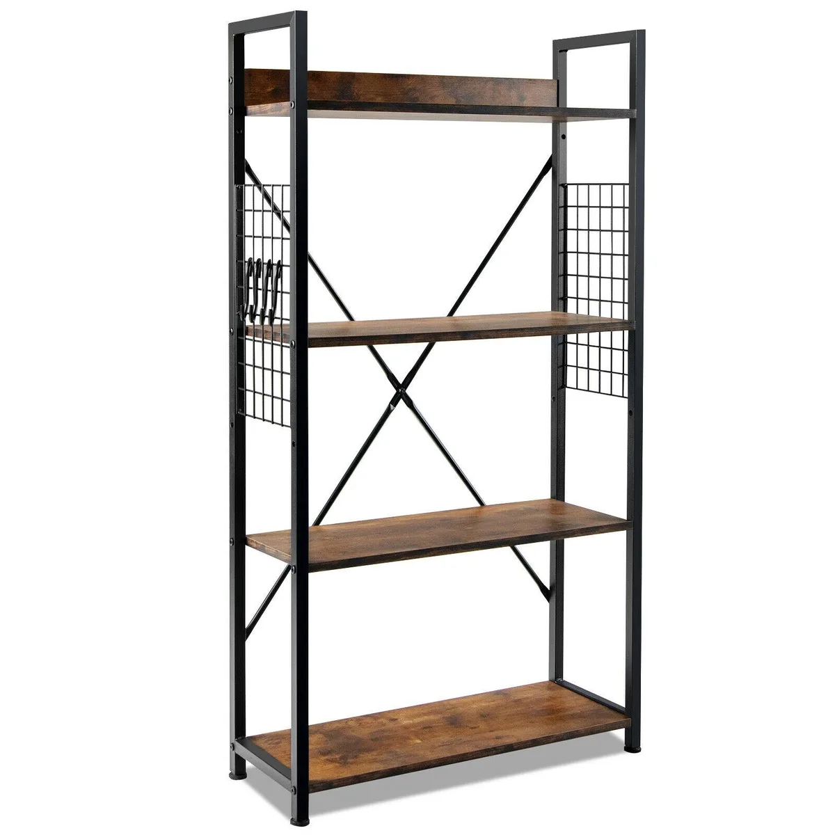 SlickBlue SlickBlue 4-Tier Industrial Bookshelf Coffee 25 x 9.5 x 43.5in — product photo