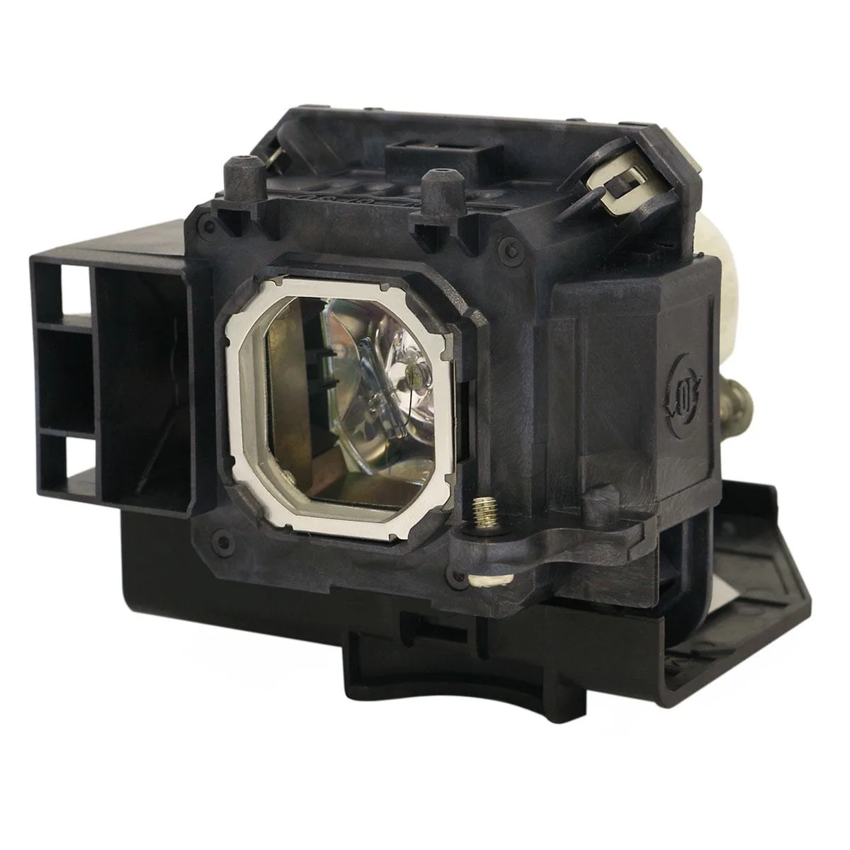 Black rectangular projector lamp module in plastic housing with integrated connector, .9900 kg