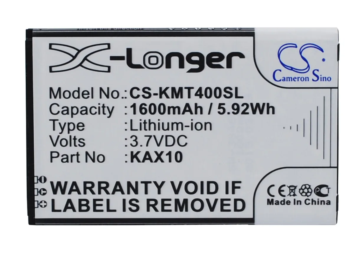 Cameron &amp; Co Cameron &amp; Co DS-CS-KMT400SL cell phone battery 1.6 Ah 3.7 V 1600 mAh 5.92 Wh 75.04 x 48.00 x 4.40 mm black — product photo
