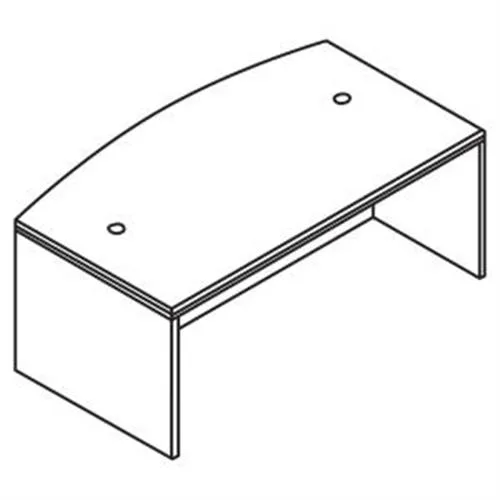 Lorell Lorell 69370 Bowfront Desk Shell 72x36 Mahogany office furniture — product photo