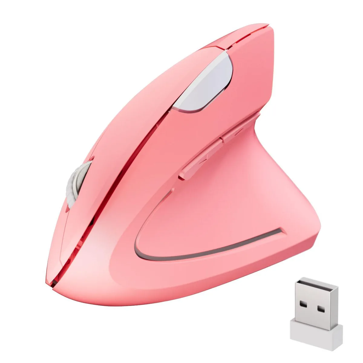  MICOGIMI LR05 Wireless Vertical Gaming Mouse Pink 800/1200/1600 DPI 6 Buttons — product photo