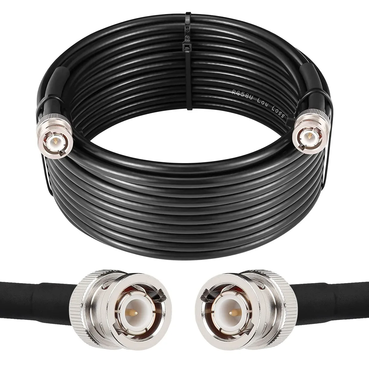 PISKEKAT PISKEKAT 25ft 50 Ohm RG58 BNC Male to Male Coaxial Cable — product photo
