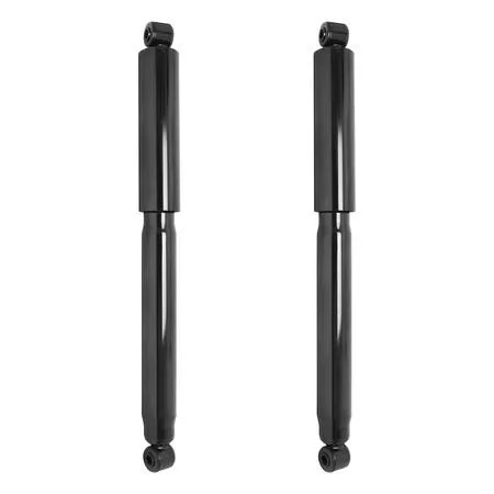 Two silver rear shock absorbers in a kit