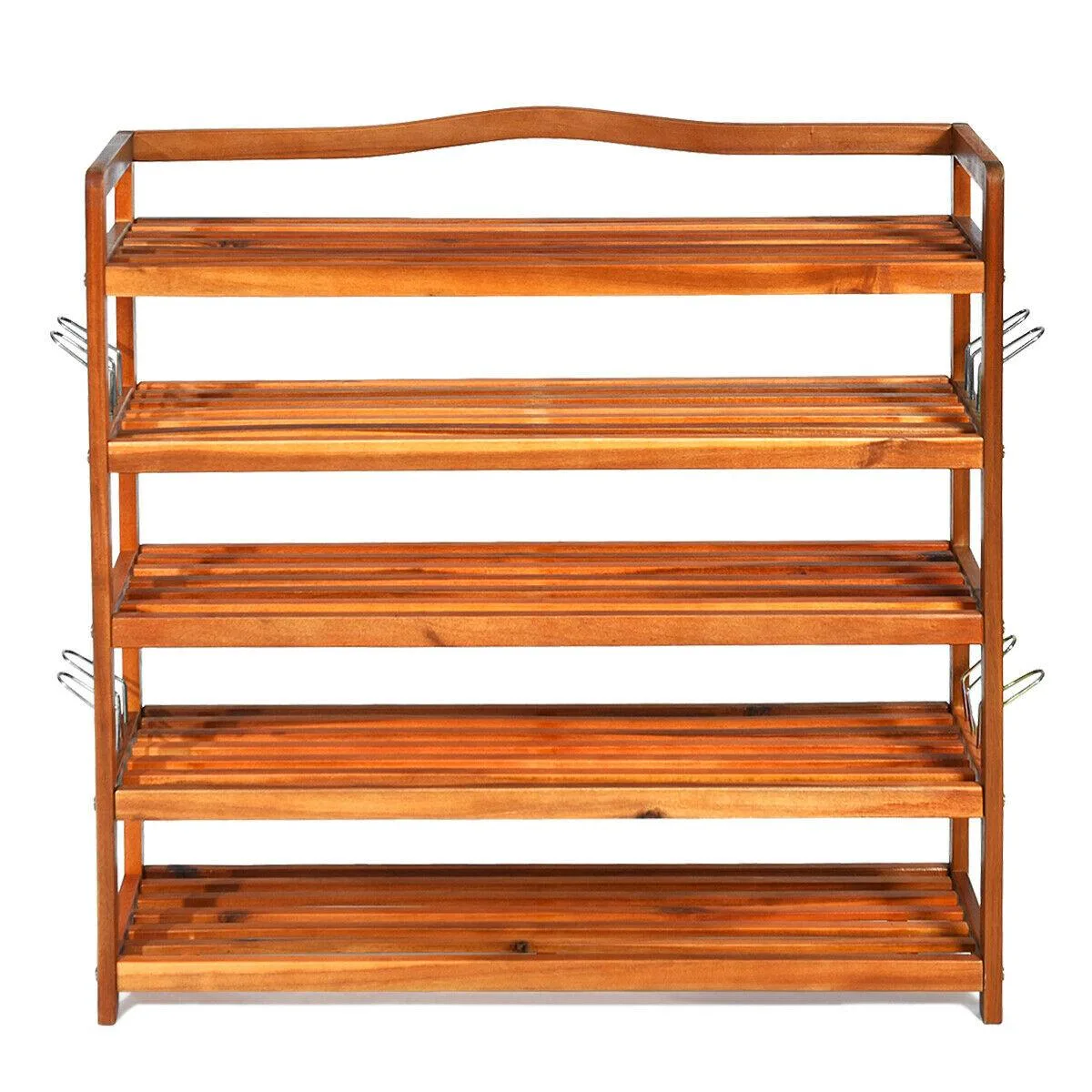 SlickBlue SlickBlue 5-Tier Acacia Shoe Rack 33x10x32in 180lb Shelf — product photo