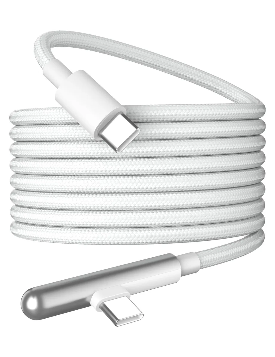  AIAUXAI 5T USB-C to USB-C Cable 240W 10ft Right Angle White — product photo