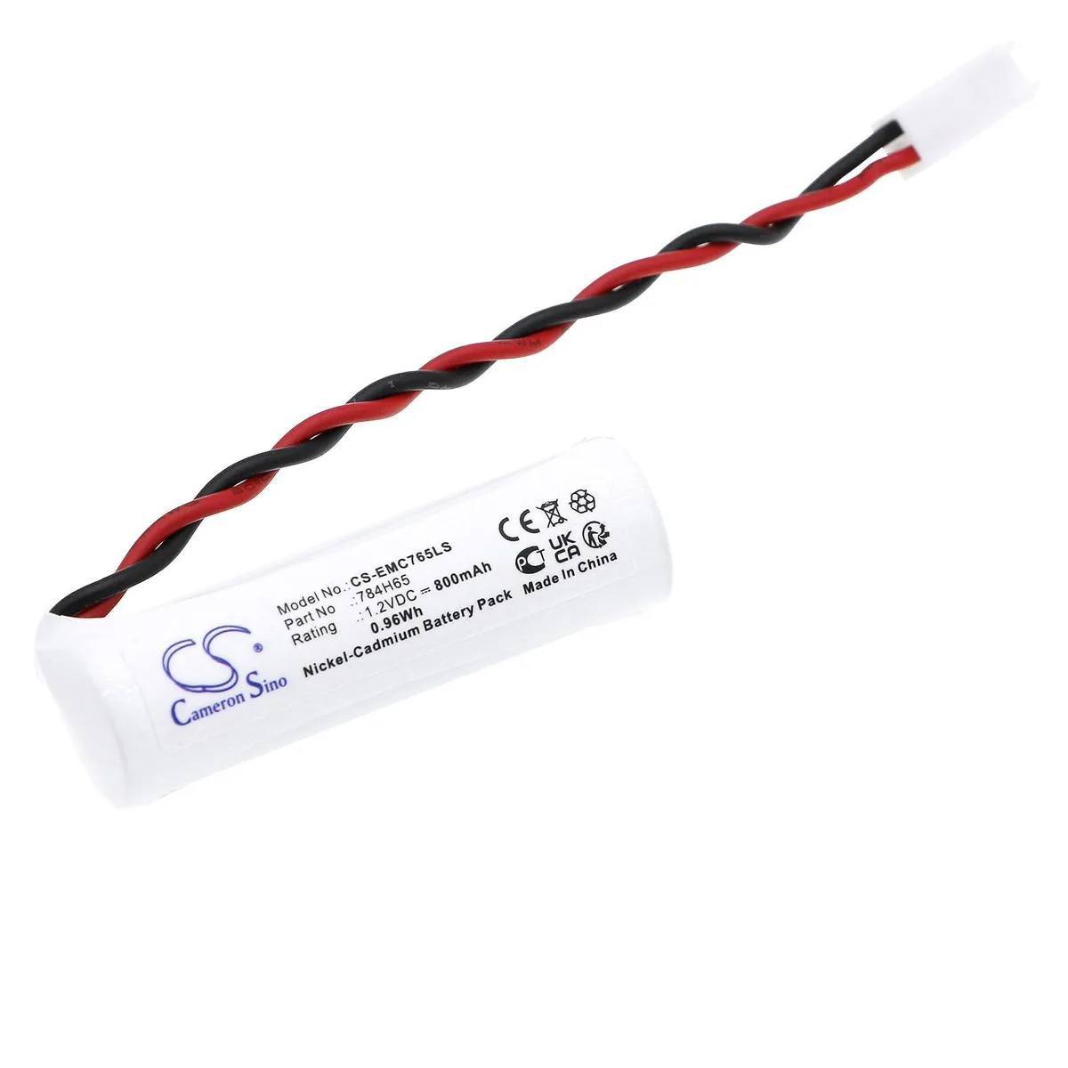 Nickel-zinc battery pack, 50.60 by 15.80 by 14.00 mm, silver label