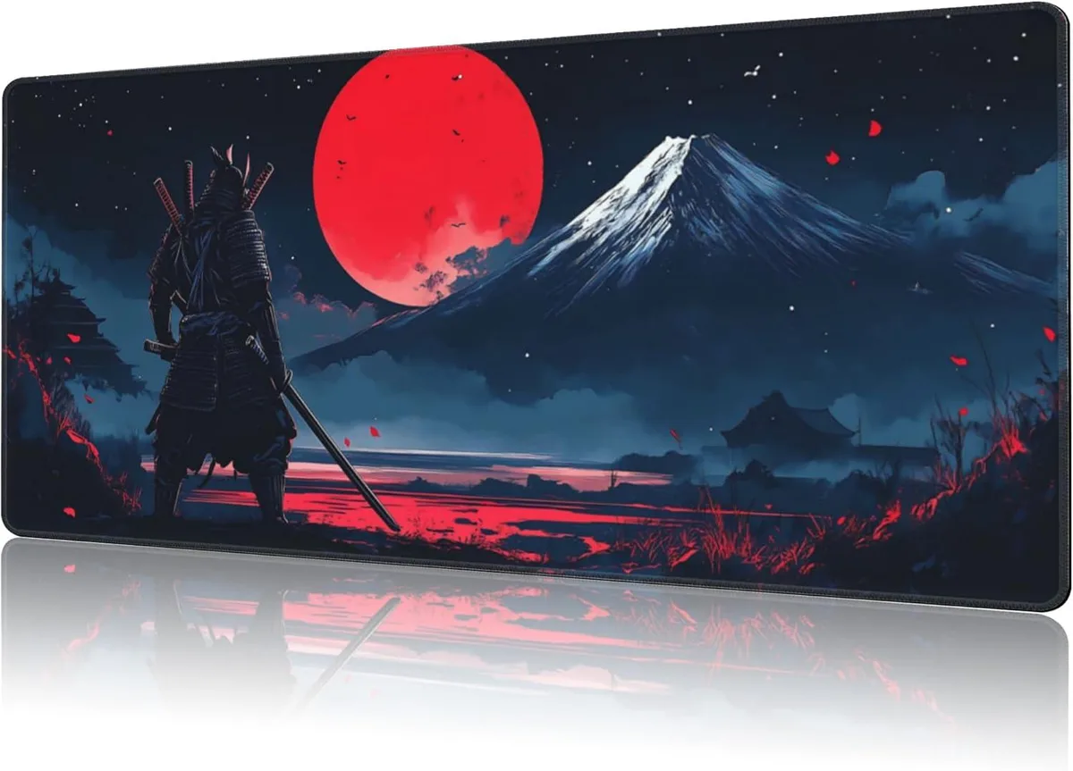Brainwavz Brainwavz Samurai and Red Moon Mouse Pad 35.4 x 15.7 Inches — product photo