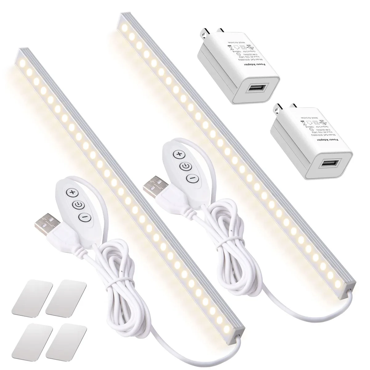 Gritin 2-Pack Dimmable LED Under Cabinet Lights USB Powered 59in Cord 24in Length — product photo