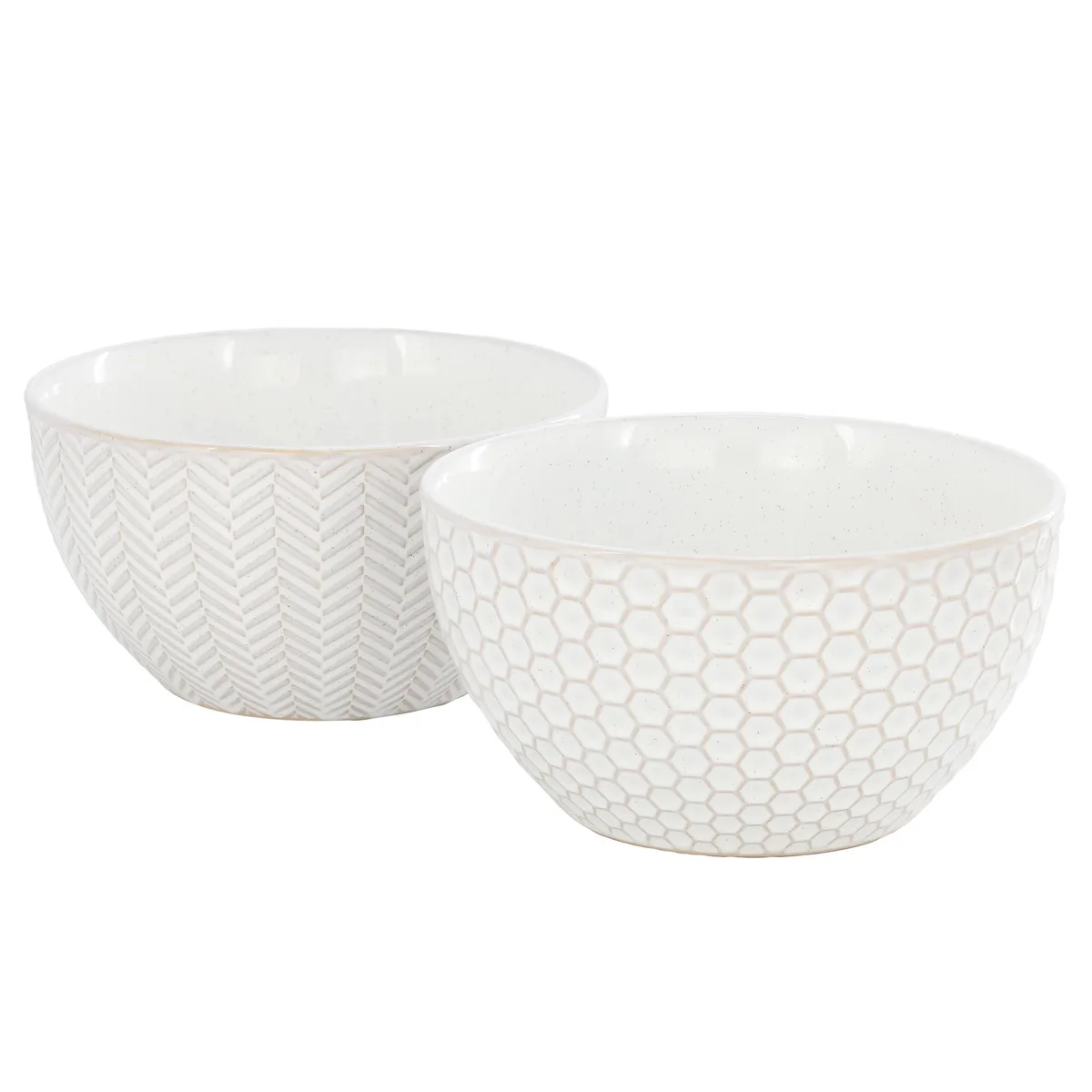 Gibson Home Gibson Home Earlhart 2-Piece 6-Inch Ribbed Stoneware Cereal Bowl Set White — product photo