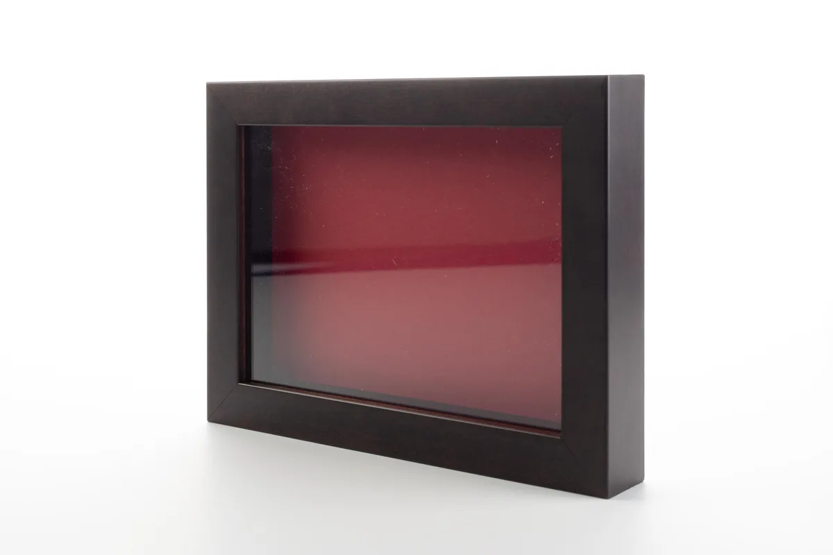 CustomPictureFrames.com CustomPictureFrames.com 12x24 Shadow Box Frame Dark Brown Red Backing home accent — product photo