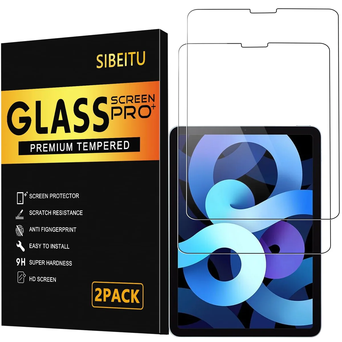  SIBEITU 2 Pack Tempered Glass Screen Protector for iPad Air 5/4 10.9 &amp; Pro 11 — product photo