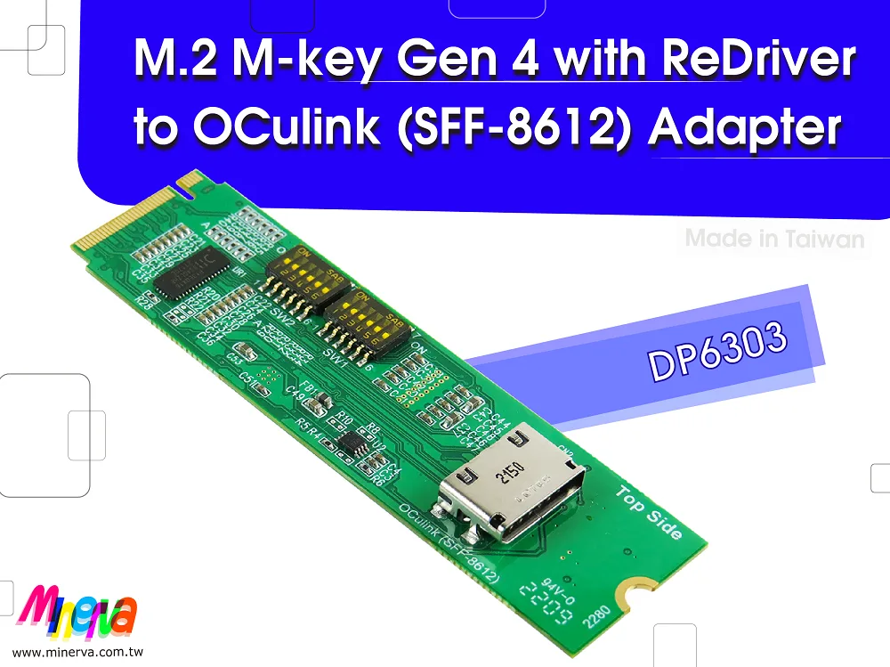 Innocard Innocard M.2 Golden Edge PCIe Gen 4 ReDriver SFF-8612 4i Adapter — product photo