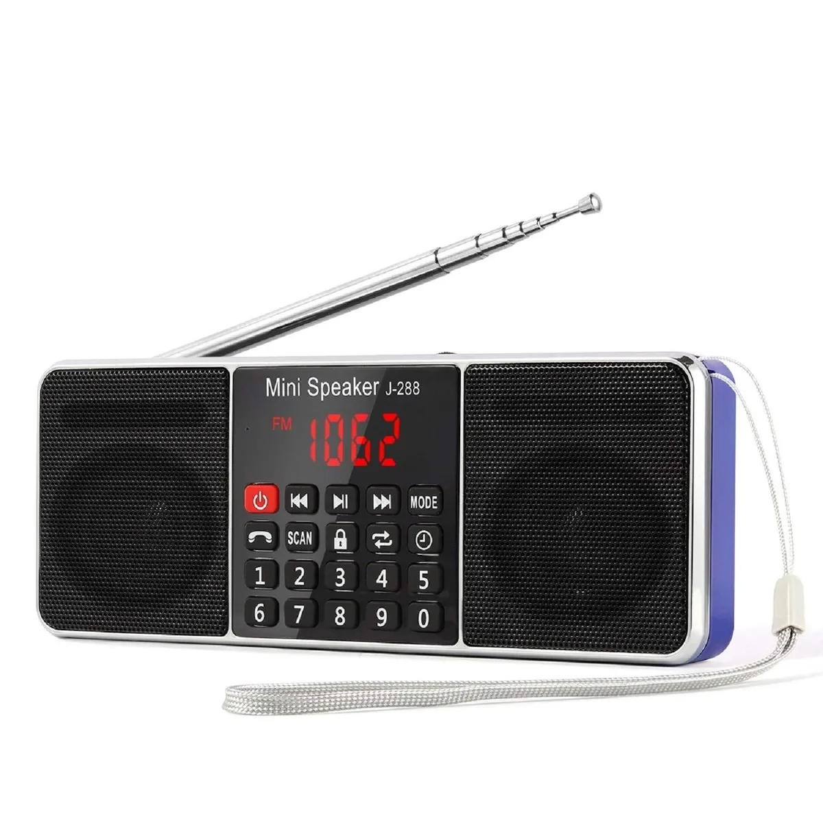Portable AM FM radio with 56cm antenna Bluetooth speaker USB TF card slots headphone jack
