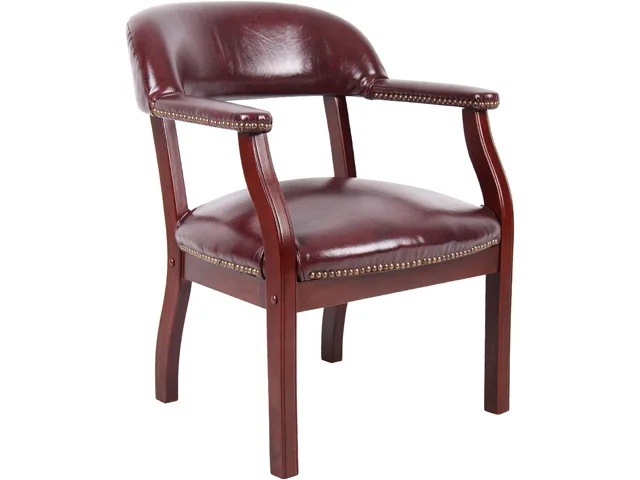 BOSS Office Products BOSS Office Products B9540-BY Burgundy Captain Guest Arm Chair office furniture — product photo