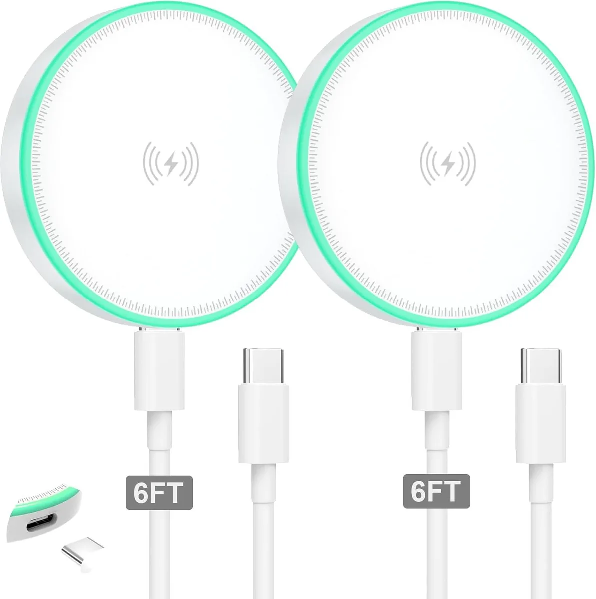 KINGARD KINGARD MagSafe 2-Pack 15W Wireless Charger 6ft USB-C Cable — product photo