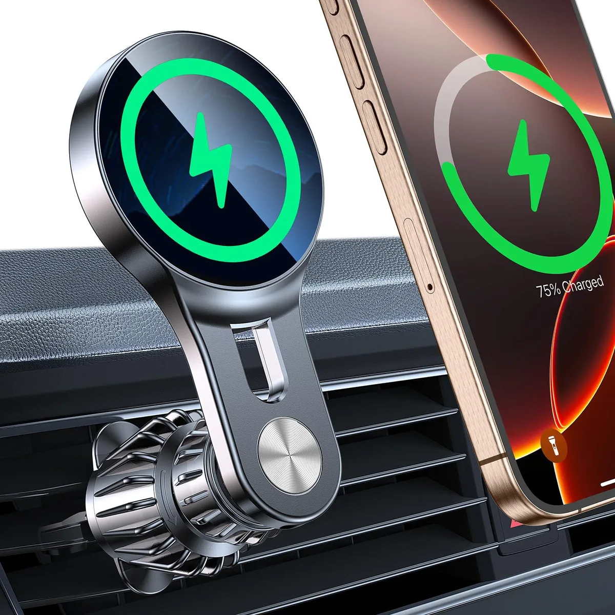 Lantazi W09 15W MagSafe Car Mount Charger Long Arm Black — product photo