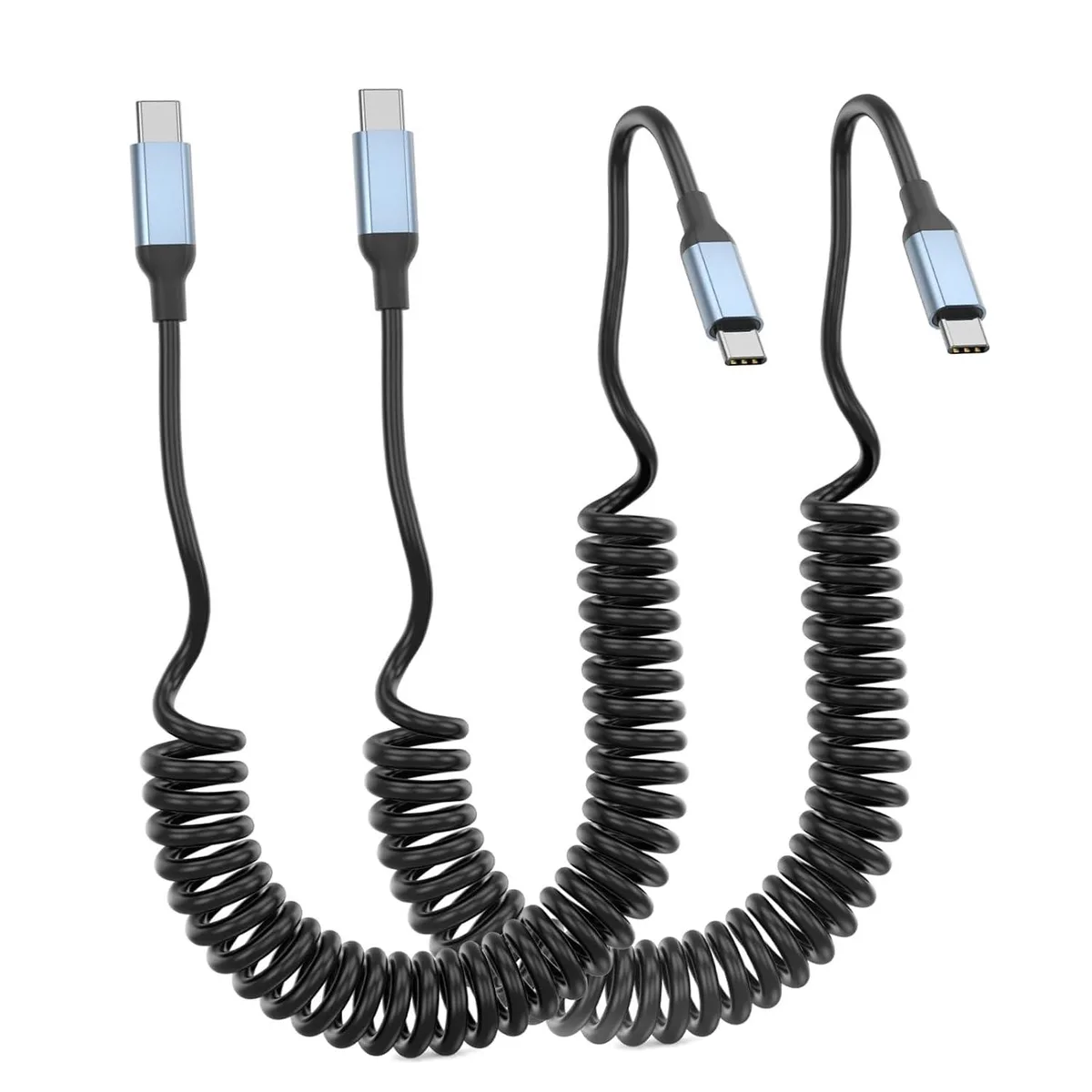 Mobee Mobee Coiled USB-C to USB-C Cable 3ft 2-Pack CarPlay 60W — product photo