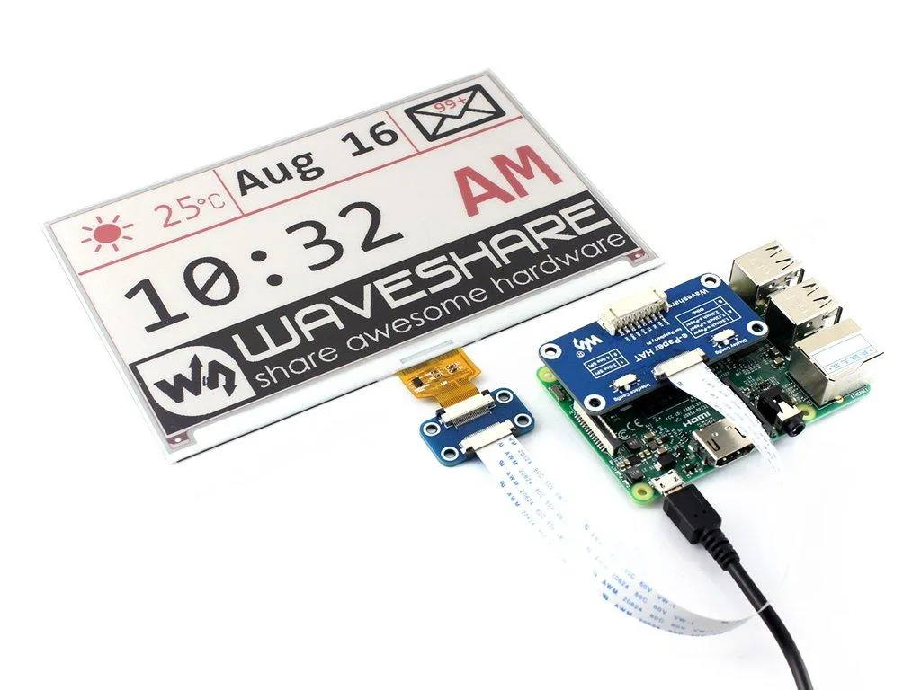 LORDWORLD LORDWORLD 7.5inch Tri-color E-Paper Display HAT 800480 development board — product photo