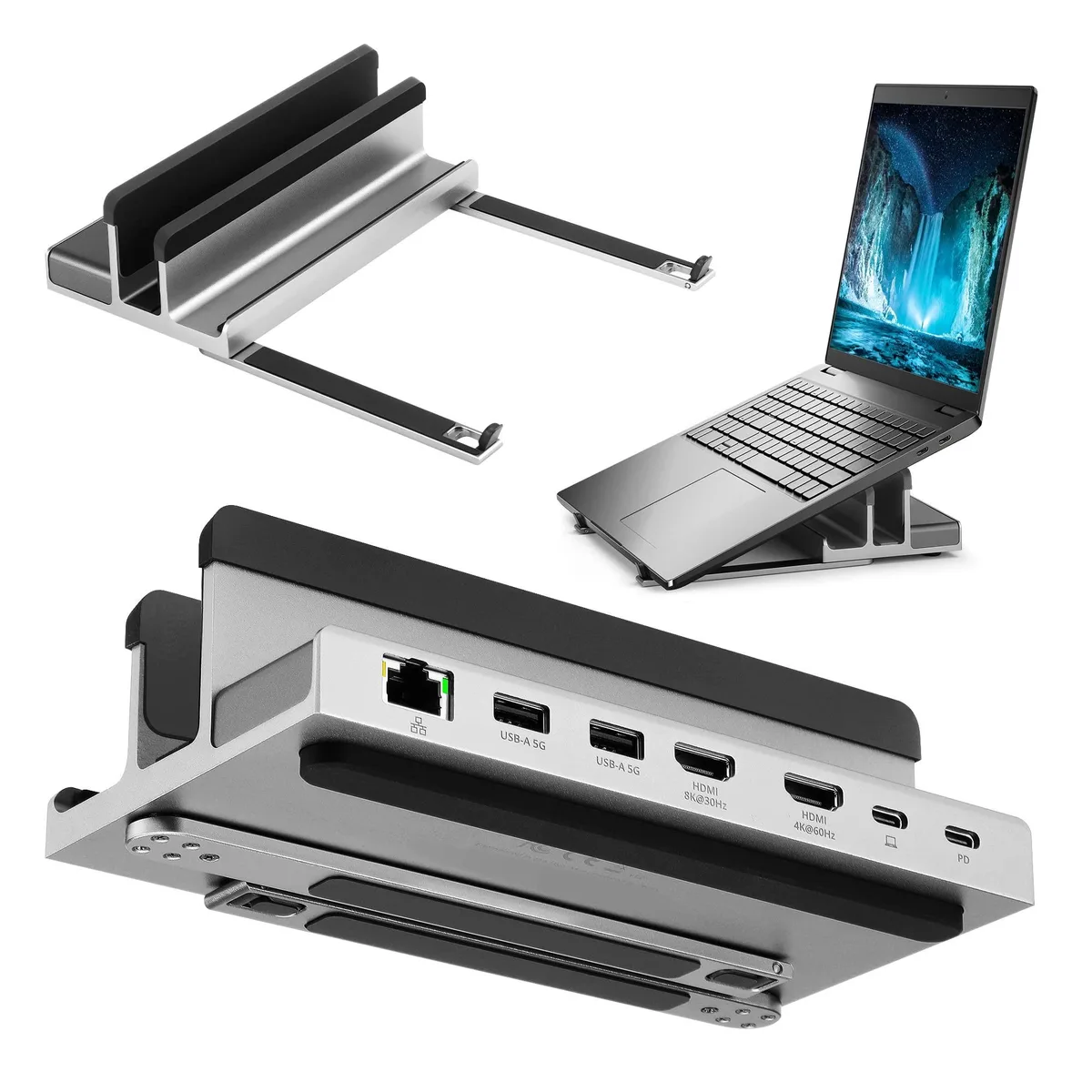 Barrow Mods Barrow Mods 6-in-1 Laptop Stand Dock 14in Space Gray 2 in 1 accessory — product photo