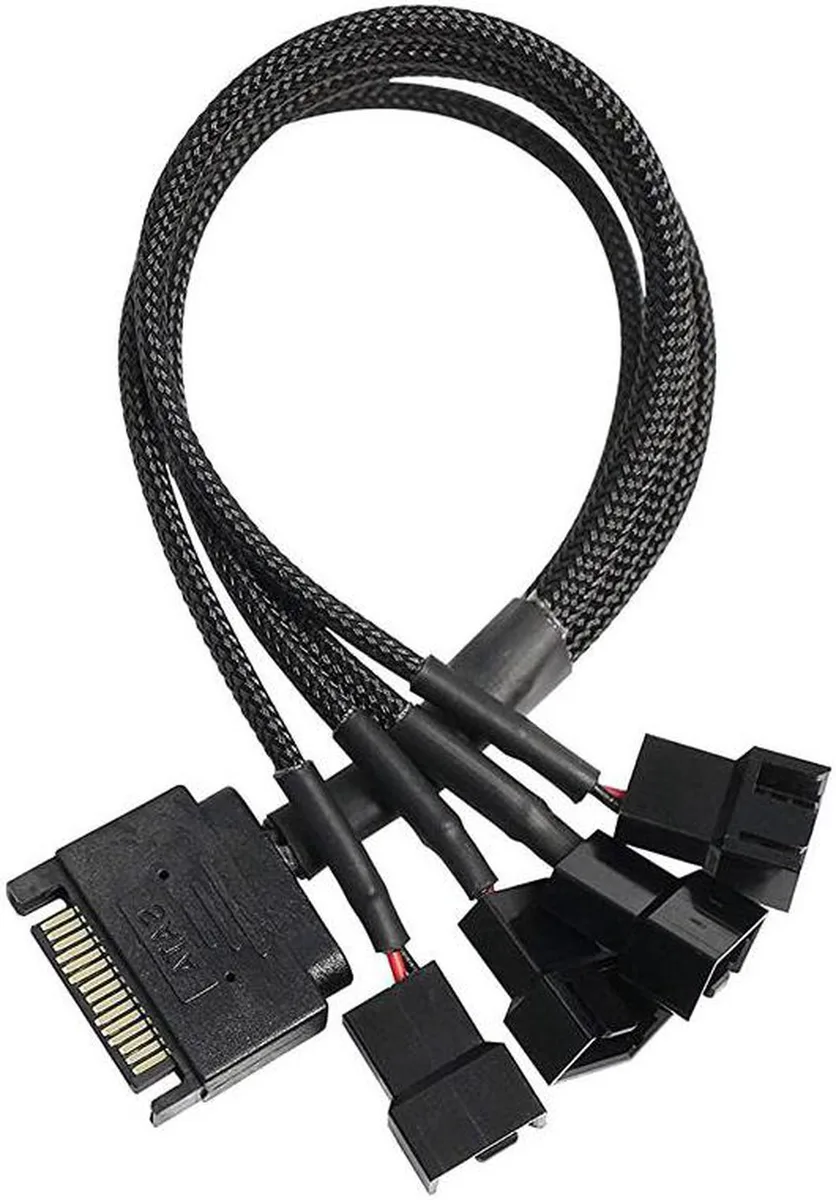Vszerda Vszerda SATA to 2x 3-pin / 4-pin fan splitter cable 10 inch black — product photo