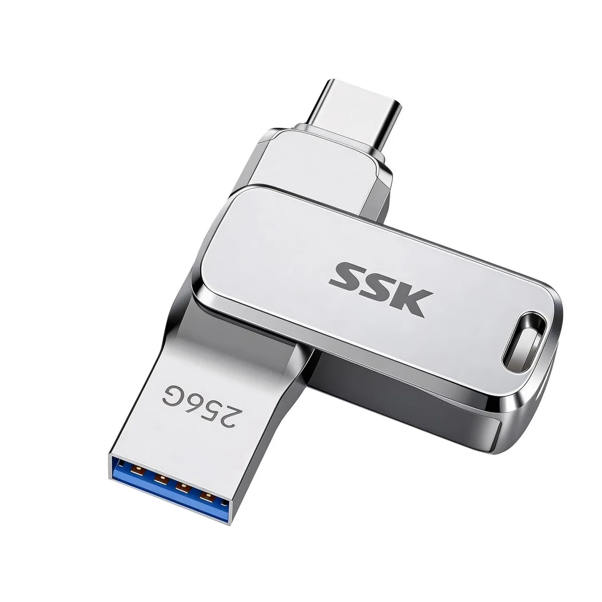 LORDWORLD LORDWORLD 256GB USB-C USB-A 3.2 Flash Drive 220MB/s Zinc — product photo