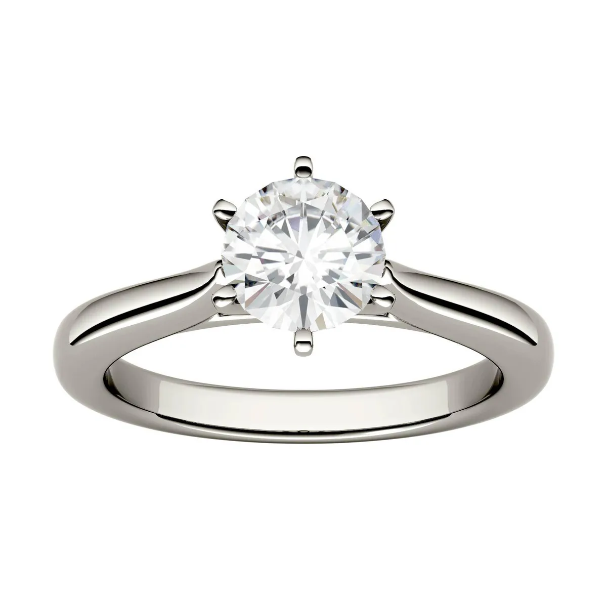 Charles &amp; Colvard Charles &amp; Colvard 6.5mm Moissanite 6-Prong Solitaire Ring 1ct DEW — product photo