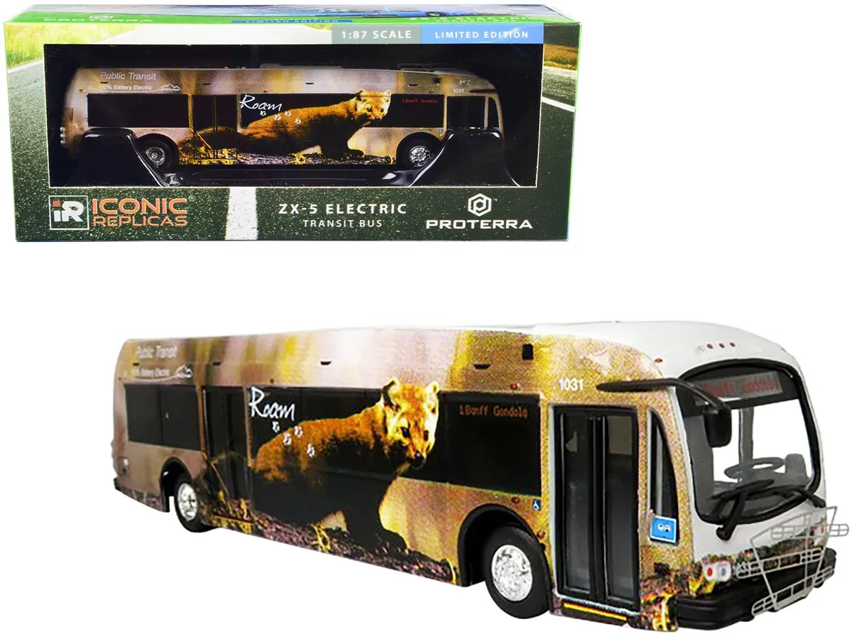 Iconic Replicas Iconic Replicas Proterra ZX5 Roam Transit Banff Gondola 1/87 HO Diecast Bus — product photo