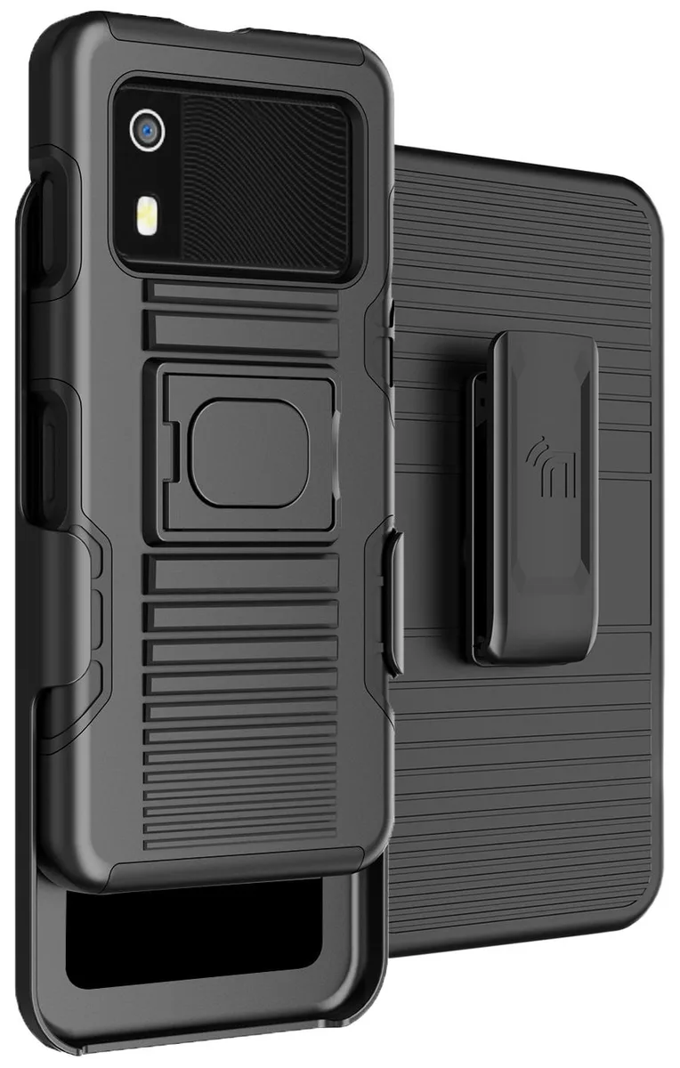 Nakedcellphone Nakedcellphone Ring Grip Stand Case + Belt Clip Holster Combo for Zebra EM45 RFID Mobile Black — product photo
