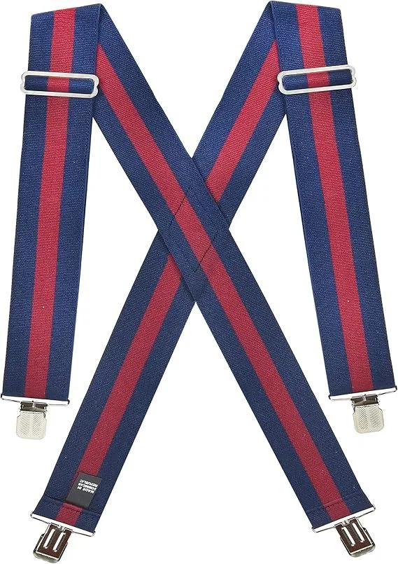 Hold'Em Hold'Em X-Back Mens Suspenders Navy Striped 30-46 inch — product photo