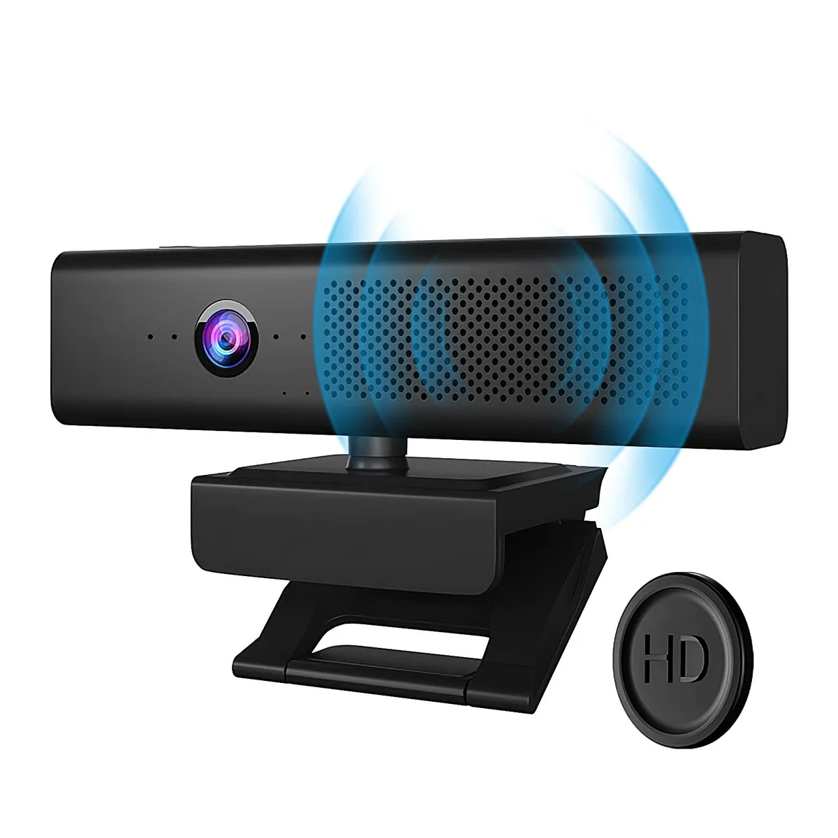 Maciebelle Full HD Webcam CP008 1080p 30fps 4 Mic Speaker Privacy Cover 90° USB-A Black — product photo