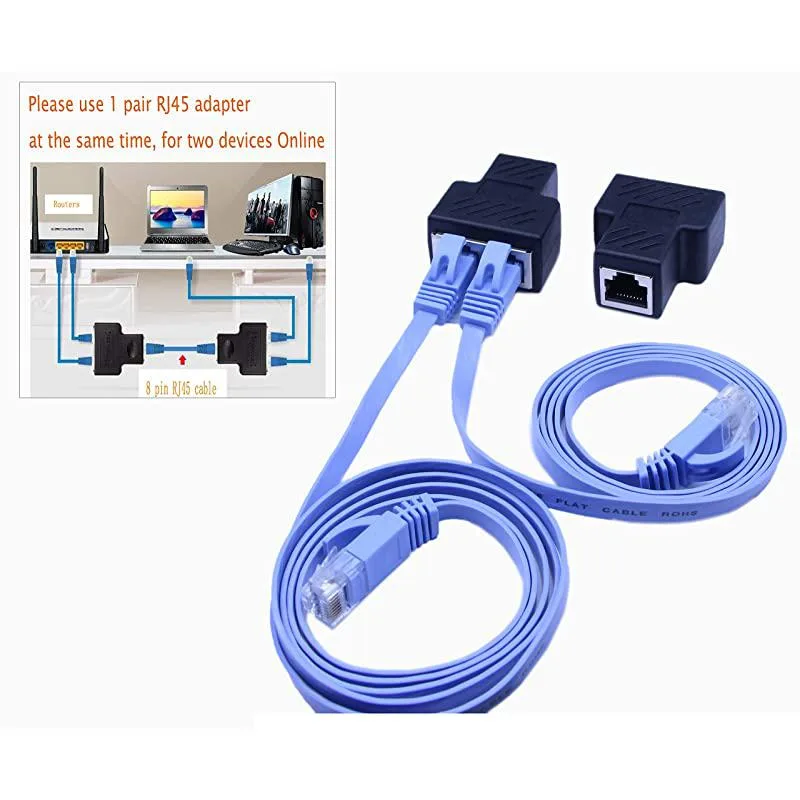 Wayland Games Wayland Games RJ45 Splitter Adapter Kit 2×Cat6 Cable 100 Mbps — product photo